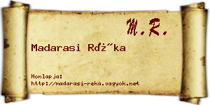 Madarasi Réka névjegykártya